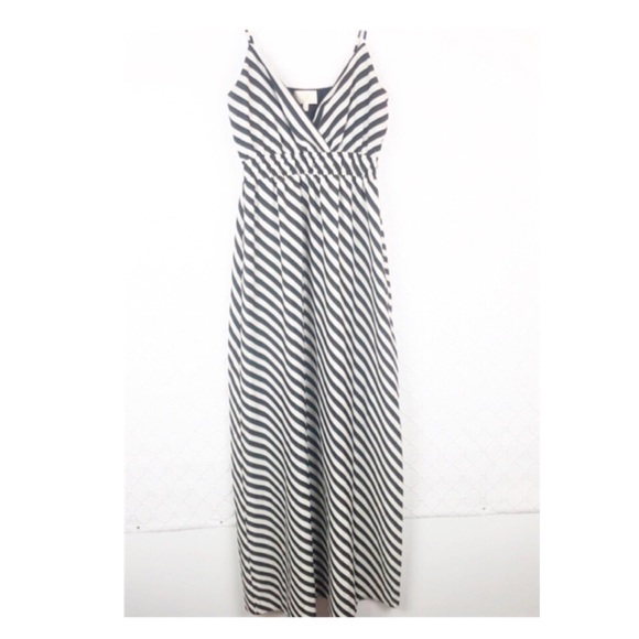 C.C. Black & White Striped Maxi Dress Festival XS - Picture 1 of 7